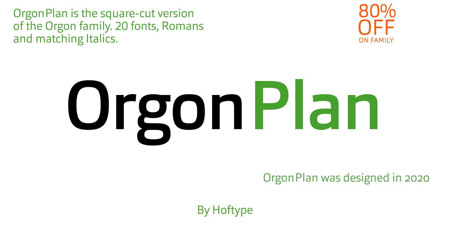 Przykład czcionki Orgon Plan Bold Italic